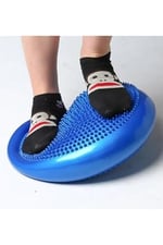 Dikenli Havalı Denge Minderi Mavi, Tırtıklı Denge Pedi 35 cm (POMPA DAHİL) Mavi