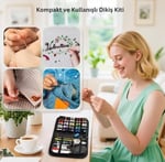Dikiş Seti - Taşınabilir Geniş Acil Durum ve Seyehat Dikiş Kiti | İplik, İğne, Makas, Mezura Dahil | Seyahat ve Ev Kullanımı İçin | Kadın & Erkek Hediye Seti ( - Seçenekler: Set-1, Set-2, Set-3, Set-4
