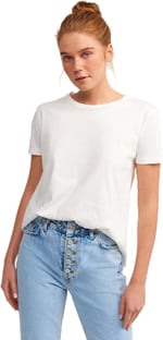 Dilvin Bisiklet Yaka Basic T-shirt Ekru ekru s