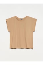 Dilvin Bisiklet Yaka T-shirt bej s