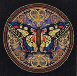 Dimensions Gold Collection Süslü Kelebek Gelişmiş Sayılmış Kanaviçe Kiti, 15,24 cm x 15,24 cm, Kodlu İplik sıralayıcı, 18 Adet