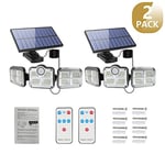 Dış mekan için solar lamba, hareket sensörlü, LED, 3 ayarlanabilir başlıklı, 270° geniş açılı, IP65 su geçirmez, 16,5 ft kablolu, iç ve dış mekanlar için uygundur