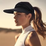Dış mekan kadın vizörlü güneş şapkası, büyük kenarlı, üstten açık güneş koruma şapkası, plaj spor şapkası, ayarlanabilir plaj şapkası, yazlık şapka, güneş vizörü şapkası