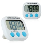 Discoball 2'li dijital mutfak Timer geri sayım saati Kuechenwecker kısa zaman ölçücü Kitchen manyetik kronometre elektronik bellek anı LED ekran sesi tamamen kapatmak için magnet katlanır stand plasti