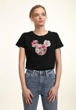 Disney Classic Mickey - Tropical Mouse Bisiklet Yaka T-Shirt Tişört Kadın