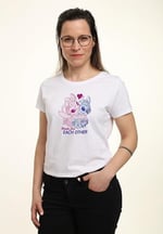 Disney Lilo & Stitch - Stitch Angel Together Bisiklet Yaka T-Shirt Tişört Kadın