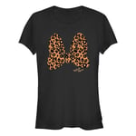 Disney Mickey Classic - Animal Print Bow Bisiklet Yaka T-Shirt Tişört Kadın
