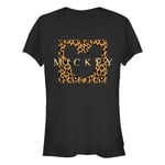 Disney Mickey & Friends - Leopard Square Mick Bisiklet Yaka T-Shirt Tişört Kadın
