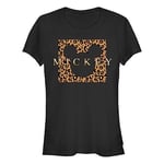 Disney Mickey & Friends - Leopard Square Mick Bisiklet Yaka T-Shirt Tişört Kadın