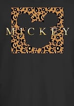 Disney Mickey & Friends - Leopard Square Mick Bisiklet Yaka T-Shirt Tişört Kadın