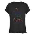 Disney Mickey Mouse - Renkli Desenli Bisiklet Yaka Tişört Kadın