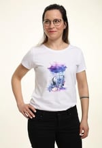Disney Winnie the Pooh - WATERCOLOR EEYORE Bisiklet Yaka T-Shirt Tişört Kadın