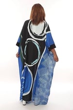 Divatti-etnik desenli bayan kaftan