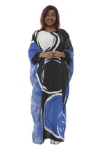 Divatti-etnik desenli bayan kaftan