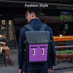 DIVOOM Pixoo Pixoo Pixoo Pixoo Art Laptop Sırt Çantası Erkek 15 inç Su Geçirmez Okul Sırt Çantası Laptop Sırt Çantası Kadın Günlük Çantası 16 x 16 RGB LED Ekranlı Erkek Kadın Okul İş Seyahat, Siyah