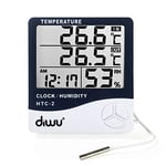 Diwu HTC-2 Problu Termometre Nem Ölçer Saat Takvim