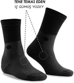 Diyabetik Soket Erkek Gümüş Çorap Paket -1 - Seçenekler: 35-38, 39-42, 43-46