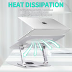 Dizüstü Bilgisayar Standı - Alüminyum Alaşımlı Stand 360 Derece Dönebilen PC Katlanabilir Ergonomik, Yükseklik ve Açı Ayarlanabilir, iPad, Dizüstü Bilgisayarlar ve Tabletler ile Uyumlu, 17 İnç