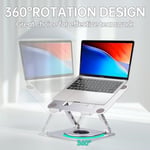 Dizüstü Bilgisayar Standı - Alüminyum Alaşımlı Stand 360 Derece Dönebilen PC Katlanabilir Ergonomik, Yükseklik ve Açı Ayarlanabilir, iPad, Dizüstü Bilgisayarlar ve Tabletler ile Uyumlu, 17 İnç