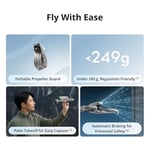 DJI Flip Fly More Combo DJI RC 2 GL Drone Gri | Yetişkinler için 4K UHD Kameralı Drone, Palm Kalkış, Otomatik Dönüş, Akıllı Uçuş, 93 Dakika Uçuş Süresi için 3 Pil