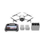 DJI Mini 4 Pro Fly More Combo Plus (DJI RC 2) (Ekranlı Kumanda) - 4K HDR Kameralı Mini Drone, 20 km (FCC) Maksimum Video Aktarım Mesafesi, Çok Yönlü Engel Algılama, 45 Dakikalık Uçuş, 2 Akıllı Batarya