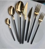Dmr Life Elmas Titanyum Gold Siyah Tatlı Bıçağı 6 Adet