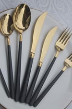 Dmr Life Rüya Titanyum Gold Siyah Yemek Bıçağı 6 Adet