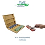 DMT Elmas bileme taşı, kutu içinde sert ahşap, 15,2 cm / 6 inç, 3 tanecikli 3 bileme taşından oluşan set, W6EFC