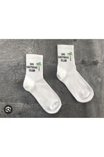 Do Nothing Club - Hiç Bir Şey Yapmama Kulübü Kolej Çorap Beyaz Standart