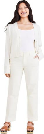 Dockers High Waisted Chino Straight Fit Pantolon Pantolon Kadın Bej 28W/ L