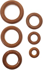 DOĞAL AHŞAP CİLALI HALKA - Bedenler: 13 MM, 18 MM, 25 MM, 28 MM, 33 MM, 35 MM