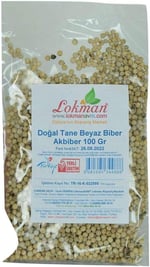 Doğal Tane Akbiber Beyaz Biber Beyaz Karabiber 100 Gr Paket
