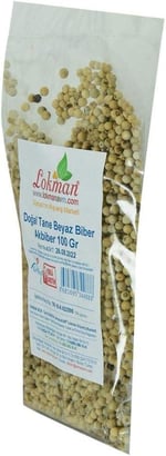 Doğal Tane Akbiber Beyaz Biber Beyaz Karabiber 100 Gr Paket