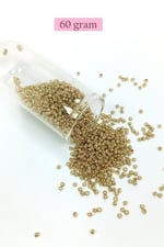 Dökme Cam Kum Boncuk (11/0) 2 mm - 60 Gram - Altın - BNC059