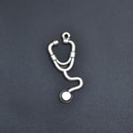 Doktor Steteskop Örme Zincir Kolye - Gümüş Kaplama - Erkek Kadın Kolye - No:1578