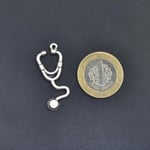Doktor Steteskop Örme Zincir Kolye - Gümüş Kaplama - Erkek Kadın Kolye - No:1578