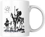 Don Kişot Kupa Bardak Coffee Mug Beyaz Kulplu Seramik Kupa