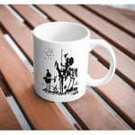 Don Kişot Kupa Bardak Coffee Mug Beyaz Kulplu Seramik Kupa