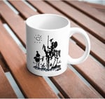 Don Kişot Kupa Bardak Coffee Mug Beyaz Kulplu Seramik Kupa