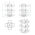 Döner 12 Bölmeli Poşet Çay Standı 4x3 Model-1 SİYAH