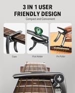 Donner DC-2 Gitar Capo Akustik ve Elektro Gitar Ukulele Bas Mandolin ve Banjo için Gitar Seçtikleri, Siyah