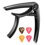 Donner DC-2 Gitar Capo Akustik ve Elektro Gitar Ukulele Bas Mandolin ve Banjo için Gitar Seçtikleri, Siyah