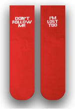 Don't Follow Me Kırmızı Kolej Çorabı kırmızı Standart