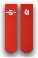 Don't Follow Me Kırmızı Kolej Çorabı kırmızı Standart