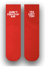 Don't Follow Me Kırmızı Kolej Çorabı kırmızı Standart