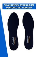 Dopar Foottab Siyah Yumuşak Bez Tabanlık Kadın Erkek Spor Ayakkabı Tabanlığı 43-44