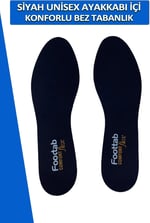 Dopar Foottab Siyah Yumuşak Bez Tabanlık Kadın Erkek Spor Ayakkabı Tabanlığı 43-44