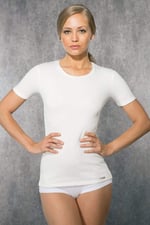 DOREANSE 9550-9555 BAYAN YUVARLAK YAKA KISA KOL EKRU THERMAL