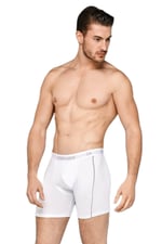 Doreanse Erkek Modal Çizgili Beyaz Normal Paça Boxer C0T8N7O1