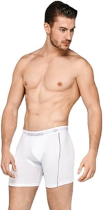 Doreanse Erkek Modal Çizgili Beyaz Normal Paça Boxer C0T8N7O1